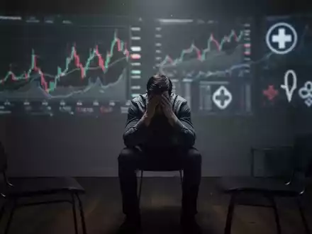 Eine Person sitzt allein, den Kopf in den Händen, in einem spärlich beleuchteten Raum, der Stress und Unsicherheit vermittelt. - Foto: über boerse-global.de