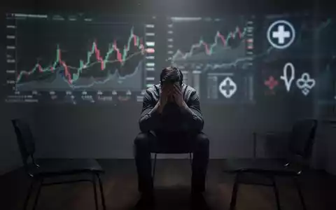 Eine Person sitzt allein, den Kopf in den Händen, in einem spärlich beleuchteten Raum, der Stress und Unsicherheit vermittelt. - Foto: über boerse-global.de