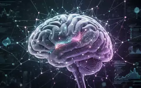 Ein abstraktes Bild, das ein menschliches Gehirn mit einem darüber liegenden, leuchtenden neuronalen Netzwerk darstellt, das KI und medizinische Entdeckung symbolisiert. - Foto: über boerse-global.de