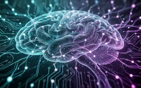 Nahaufnahme eines futuristischen, leuchtenden neuronalen Netzwerks oder einer Platine mit komplexen, biologisch inspirierten Mustern. - Foto: über boerse-global.de