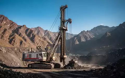 Bohrturm in einer bergigen Landschaft, der den Beginn einer neuen 2.000-Meter-Antimonbohrung symbolisiert. - Foto: über boerse-global.de