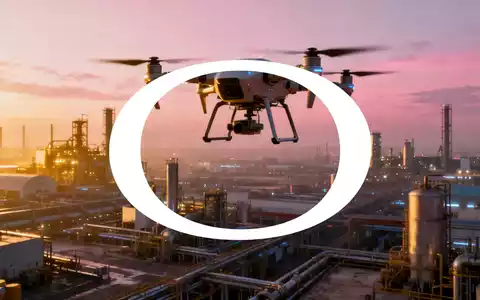 Eine Drohne schwebt über einer weitläufigen, hochtechnologischen Industrielandschaft bei Sonnenuntergang, die Innovation und Akquisition symbolisiert. - Foto: über boerse-global.de