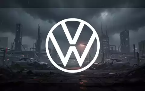 Verlassene, futuristische Stadtlandschaft unter einem stürmischen, dunklen Himmel, die Rückgang und Unsicherheit in der Automobilindustrie symbolisiert. - Foto: über boerse-global.de