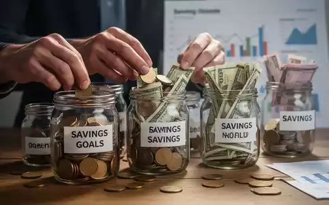 Hände sortieren Münzen und Geldscheine in Spargläser, mit einem Diagramm im Hintergrund, das Sparen und Finanzplanung symbolisiert. - Foto: über boerse-global.de