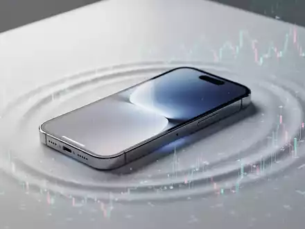 Refurbished iPhone 16e auf sauberer Oberfläche, mit dezenten digitalen Markttrends im Hintergrund, die seinen Marktwert symbolisieren. - Foto: über boerse-global.de