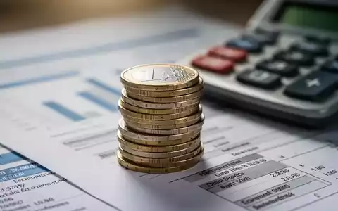 Ein Stapel Euro-Münzen mit unscharfem Hintergrund von Finanzdokumenten und einem Taschenrechner, der Reformen bei Minijobs darstellt. - Foto: über boerse-global.de
