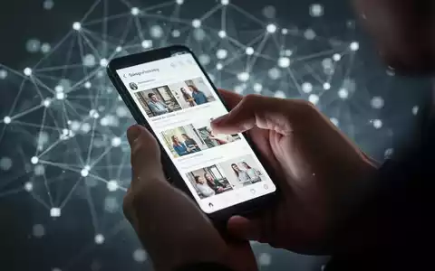 Eine Nahaufnahme einer Hand, die auf einem Smartphone endlos scrollt, mit einem unscharfen Hintergrund aus digitalen Verbindungen. - Foto: über boerse-global.de