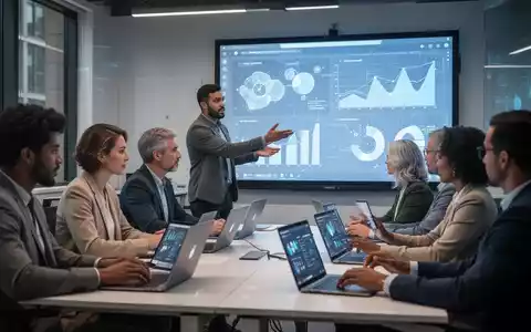 Erwachsene lernen in einem modernen Klassenzimmer, nutzen Laptops und Tablets, während ein Dozent eine Präsentation hält. - Foto: über boerse-global.de