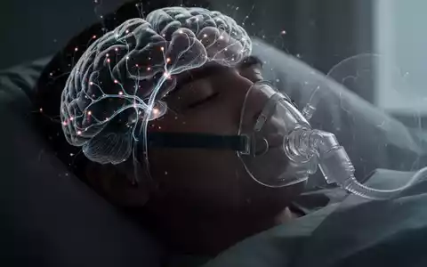 Eine Person mit angedeuteten neuronalen Bahnen und einem abstrakten CPAP-Gerät, das die Verbindung von Schlafapnoe und Gedächtnis darstellt. - Foto: über boerse-global.de