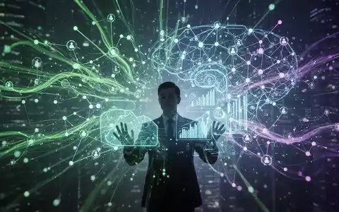 Ein futuristisches Netzwerk aus Datenströmen und KI-Knoten, die Compliance und strategische Einblicke symbolisieren. - Foto: über boerse-global.de