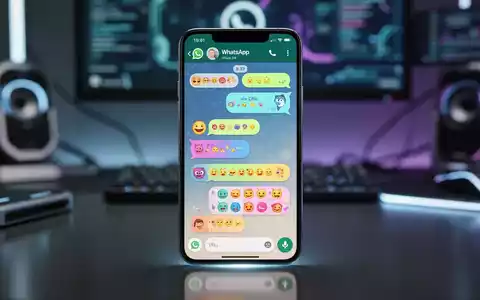 Ein Smartphone-Bildschirm zeigt einen WhatsApp-Chat mit bunten, anpassbaren Chat-Blasen und Hintergrundthemen, die sich auf einem Desktop spiegeln. - Foto: über boerse-global.de