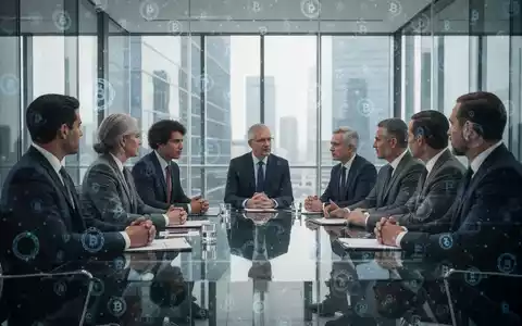 Eine Gruppe von Finanzvorständen in einem modernen Büro diskutiert rechtliche und regulatorische Herausforderungen der Kryptowährungsbranche. - Foto: über boerse-global.de
