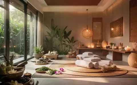 Ein modernes Thai-Spa mit traditionellen Kräutern und natürlichem Licht, das Wellness und thailändische Medizin symbolisiert. - Foto: über boerse-global.de