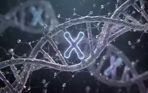 Eine stilisierte, abstrakte Darstellung von DNA-Strängen und X-Chromosomen, die das Immunsystem repräsentieren. - Foto: über boerse-global.de