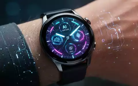 Nahaufnahme einer hochwertigen Smartwatch am Handgelenk mit lebendigem, futuristischem Interface, KI-Elementen und schlichtem Zifferblatt. - Foto: über boerse-global.de