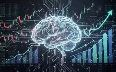 Leuchtendes, abstraktes neuronales Netz oder Leiterplatte mit Finanzdaten-Visualisierungen, Symbol für KI-Integration in Unternehmensstrategie und Auswirkung auf Finanzerträge. - Foto: über boerse-global.de