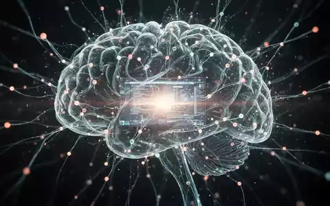 Abstrakte digitale Darstellung eines Gehirns oder neuronalen Netzes mit leuchtenden Linien und Knoten, die innere Denkprozesse veranschaulicht. - Foto: über boerse-global.de