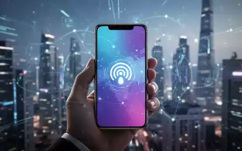 Eine Hand hält ein modernes Smartphone mit leuchtendem Bildschirm, der Netzwerkbalken zeigt, vor unscharfem Hintergrund einer futuristischen Stadt. - Foto: über boerse-global.de