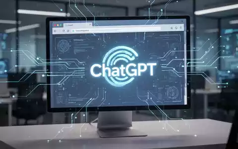 Leuchtendes ChatGPT-Logo in einem Webbrowser auf einem Desktop-Monitor, Symbol für KI-Integration und Konnektivität. - Foto: über boerse-global.de