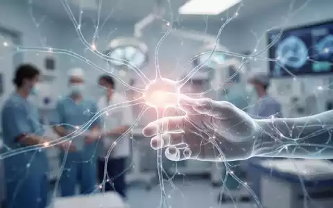 Abstrakte Darstellung von Vernetzung und Schmerzlinderung mit leuchtenden Linien und einer sanften, ätherischen Hand. - Foto: über boerse-global.de
