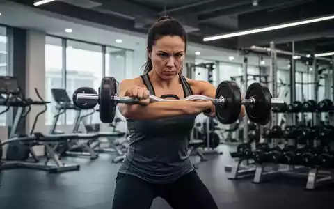 Eine Person mittleren Alters führt eine leichte Kraftübung mit einer Hantel in einem modernen Fitnessstudio aus, fokussiert und energisch. - Foto: über boerse-global.de