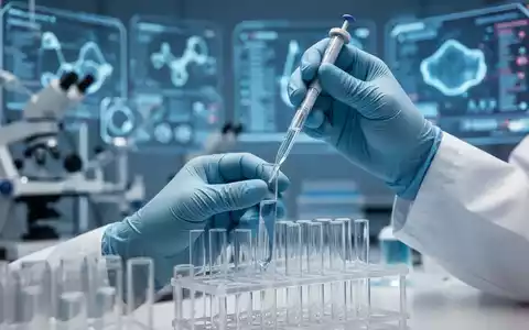 Nahaufnahme der Hände eines Wissenschaftlers, der in einem Labor Flüssigkeit in ein Reagenzglas pipettiert, mit verschwommener High-Tech-Ausrüstung im Hintergrund. - Foto: über boerse-global.de