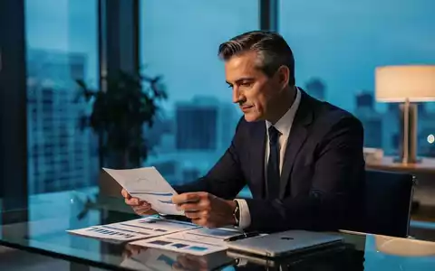 Ein seriöser mĂ€nnlicher GeschĂ€ftsfĂŒhrer in einem modernen BĂŒro betrachtet Finanzdokumente. - Foto: ĂŒber boerse-global.de