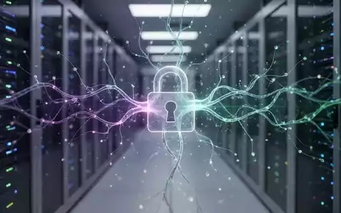 Leuchtendes abstraktes neuronales Netzwerk mit Schloss-Symbol für KI-Strategie und Datenschutz. - Foto: über boerse-global.de