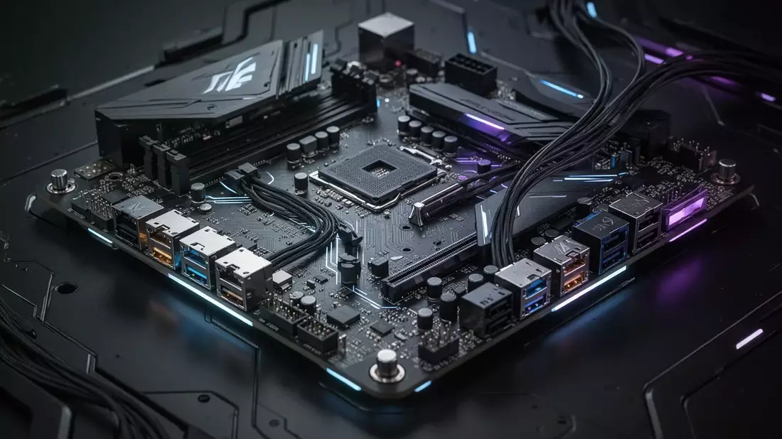 Gigabyte B850M AORUS Stealth: Mainboard mit Rückseiten-Anschlüssen