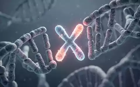 Nahaufnahme von menschlichen Chromosomen oder DNA-Strängen unter einem Mikroskop, mit einem hervorgehobenen X-Chromosom. - Foto: über boerse-global.de