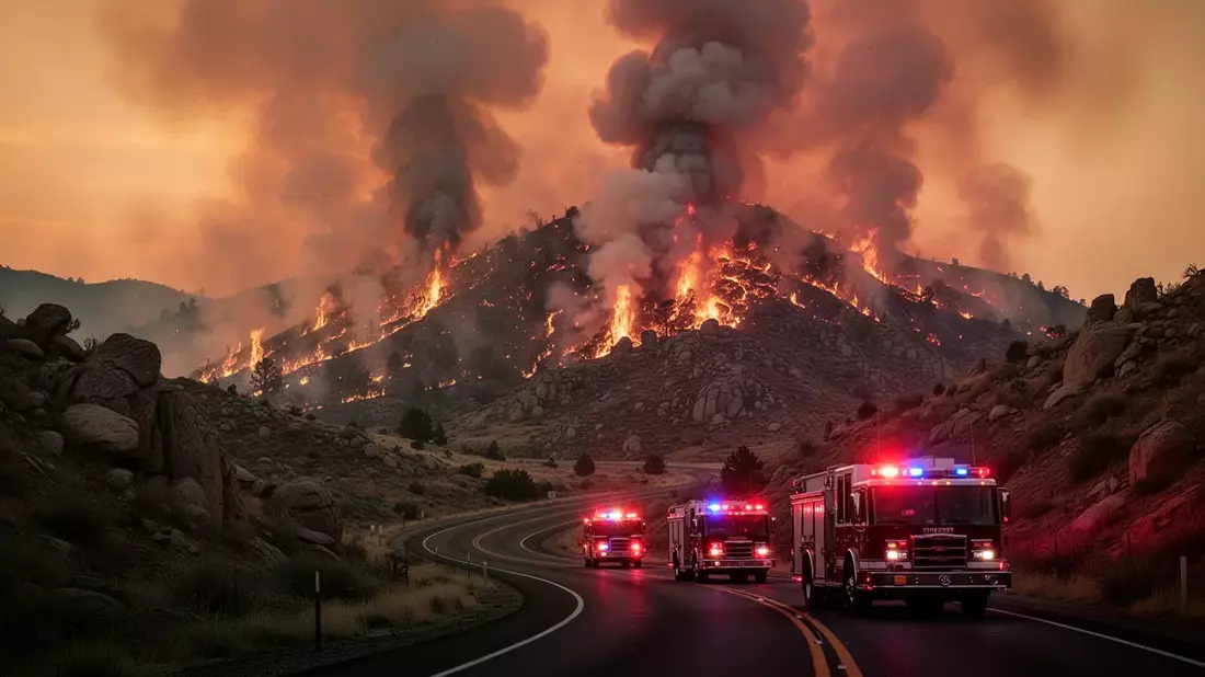 A large-scale wildfire on Conwy Mountain has forced the evacuation of around 60 residents and prompt