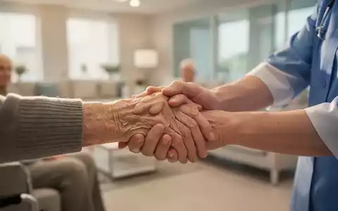 Eine ältere Hand wird von einer jüngeren Hand gehalten, symbolisiert Pflege und Unterstützung im Alter. - Foto: über boerse-global.de