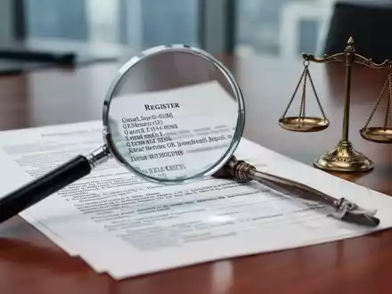 Nahaufnahme eines verschwommenen Rechtsdokuments und einer Waage der Gerechtigkeit auf einem Holzschreibtisch, symbolisiert rechtliche Prüfung. - Foto: über boerse-global.de