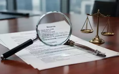 Nahaufnahme eines verschwommenen Rechtsdokuments und einer Waage der Gerechtigkeit auf einem Holzschreibtisch, symbolisiert rechtliche Prüfung. - Foto: über boerse-global.de