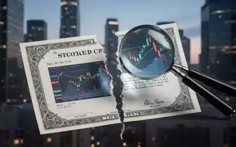 Ein zerrissenes Aktienzertifikat mit einer Lupe, die eine Finanzkarte über den zerrissenen Kanten reflektiert. - Foto: über boerse-global.de