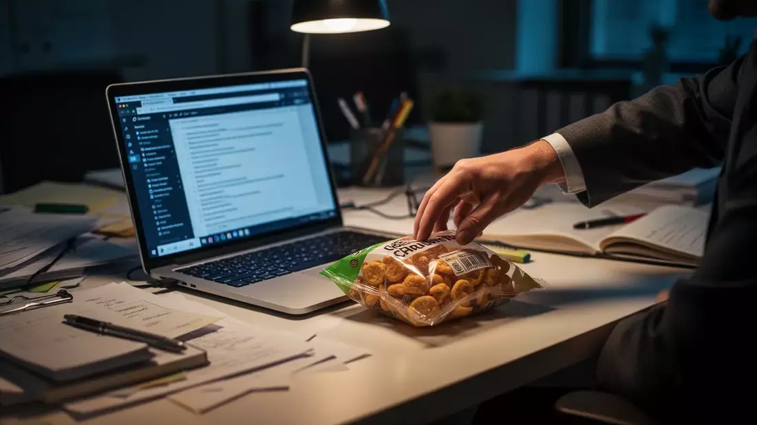 Büro-Snacks: Gesundheitsrisiken durch falsche Ernährung am Arbeitsplatz