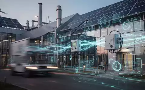 Eine moderne Industrieanlage mit Solarpaneelen und intelligenten Zählern, die Energieeffizienz und Automatisierung symbolisiert. - Foto: über boerse-global.de