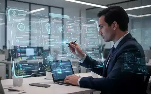 Eine Person organisiert digitale Aufgaben auf einer transparenten Benutzeroberfläche in einem modernen Büro. - Foto: über boerse-global.de
