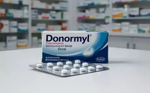 Eine Blisterpackung mit Schlafmitteltabletten, möglicherweise Donormyl, liegt auf einer sauberen Oberfläche in einer Apothekenumgebung. - Foto: über boerse-global.de