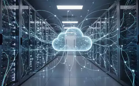Sicherer Datenraum mit leuchtenden Servern und Netzwerkleitungen, Symbol für Huawei Cloud-Bürolösungen für große Organisationen. - Foto: über boerse-global.de