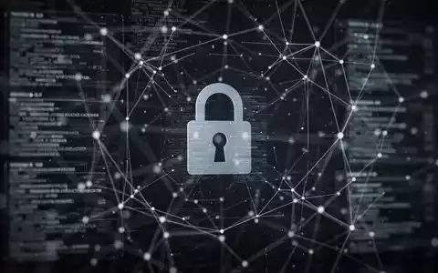 Eine verschwommene digitale Schnittstelle mit verbundenen Linien und Daten, überlagert von einem stilisierten Vorhängeschloss, das Datenschutzbedenken symbolisiert. - Foto: über boerse-global.de