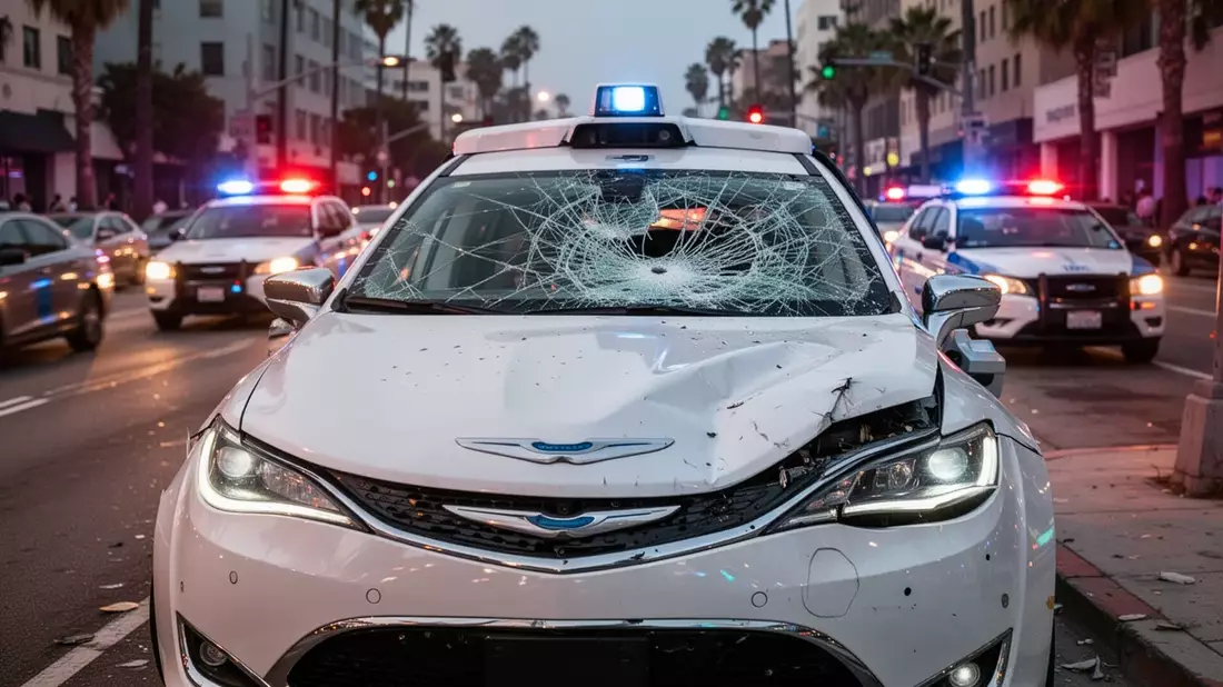 Waymo-Robotaxi in L.A. attackiert: Spannungen um autonome Fahrzeuge