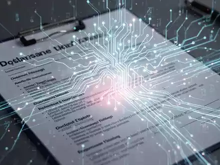 Leuchtendes neuronales Netz über einem Lebenslauf mit digitalen Datenströmen, symbolisiert KI-gestützte Lebenslaufoptimierung und automatisierte Bewerbungen. - Foto: über boerse-global.de