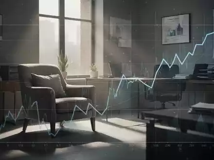 Ein leeres, modernes Psychotherapie-Büro mit einem bequemen Sessel und weichem Licht, das Sparmaßnahmen im Gesundheitswesen symbolisiert. - Foto: über boerse-global.de