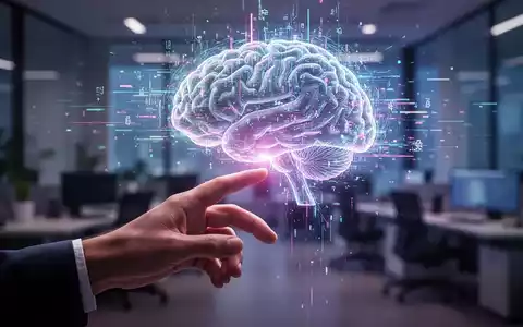 Eine menschliche Hand streckt sich nach einem leuchtenden, ätherischen Gehirn aus digitalen Datenströmen aus, das die Auswirkungen von KI auf die menschliche Kompetenz symbolisiert. - Foto: über boerse-global.de