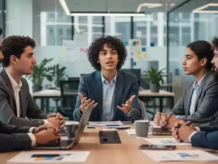 Junge, vielfältige Fachkräfte in einem modernen Büro nehmen an einem kollaborativen Meeting teil. - Foto: über boerse-global.de