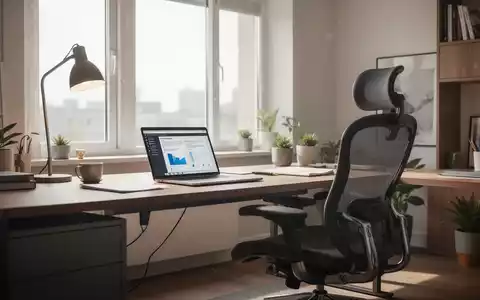 Ein modernes Homeoffice mit Laptop, ergonomischem Stuhl und einem Fenster, das Flexibilität und Fernarbeit symbolisiert. - Foto: über boerse-global.de