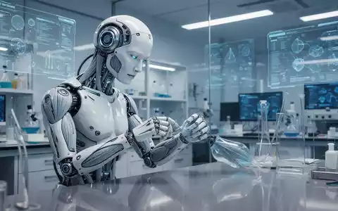 Biomimetischer humanoider Roboter mit flexiblen Gelenken und pneumatischen Muskeln bei einer feinen Aufgabe in einem Hightech-Labor. - Foto: über boerse-global.de