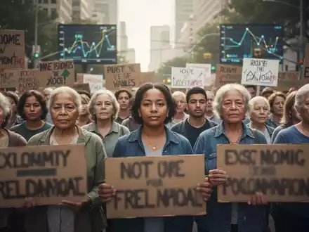 Eine vielfältige Gruppe von Menschen, jung und alt, steht zusammen bei einem friedlichen Protest. Fokus auf Gemeinschaft und Solidarität. - Foto: über boerse-global.de