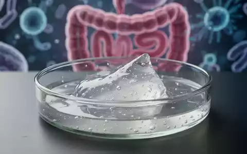 Nahaufnahme einer Petrischale mit einer gelartigen Substanz, die Xanthan Gum darstellt, und einem unscharfen Hintergrund von Darmzellen. - Foto: über boerse-global.de